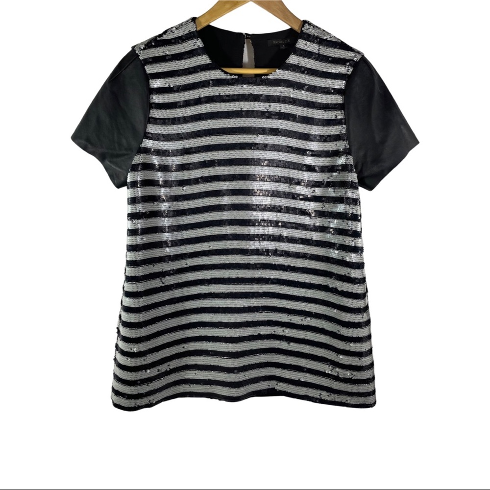 Rachel Zoe leather and sequin shirt